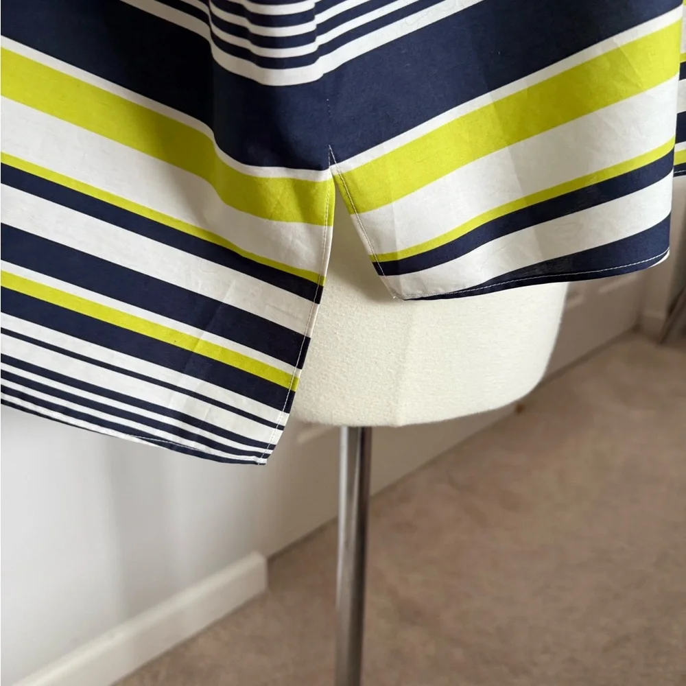 CARLA ROCKMORE navy/green/white cotton oversized blouse - Picture 3 of 9